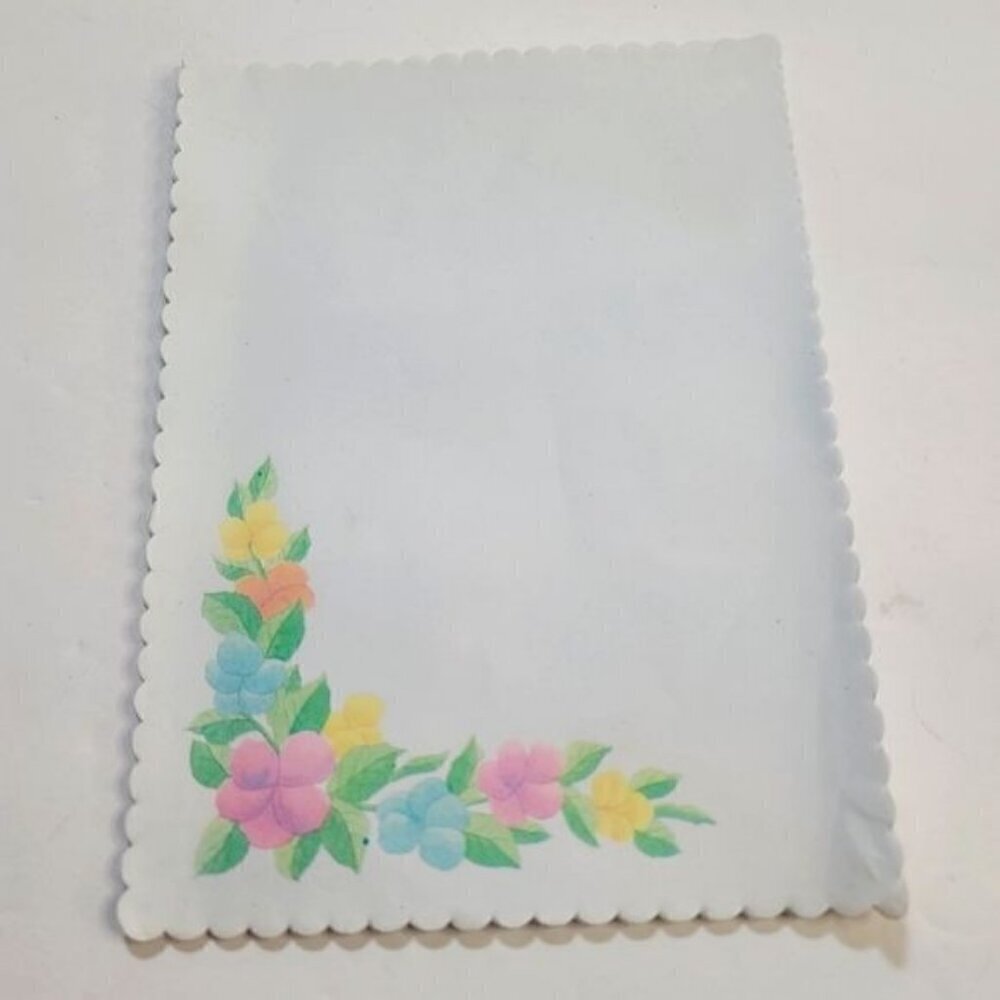 Vintage Pastel.Floral Ruffle Edge Stationary
